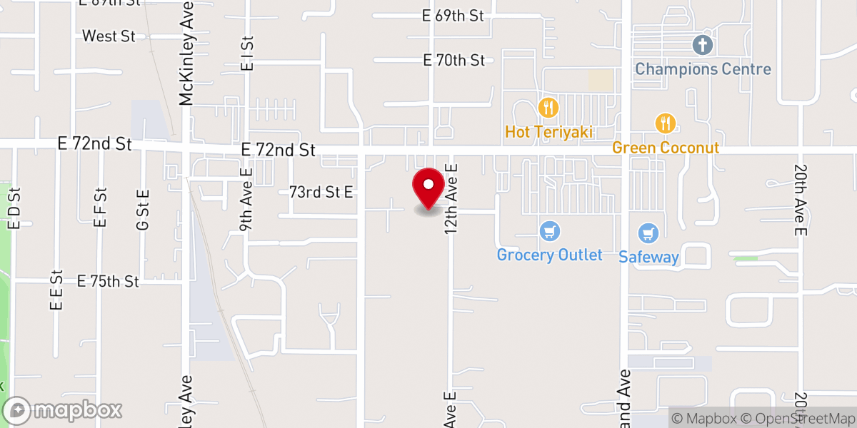 Map showing location of Tacoma Samon Seventh Day Adventist Church