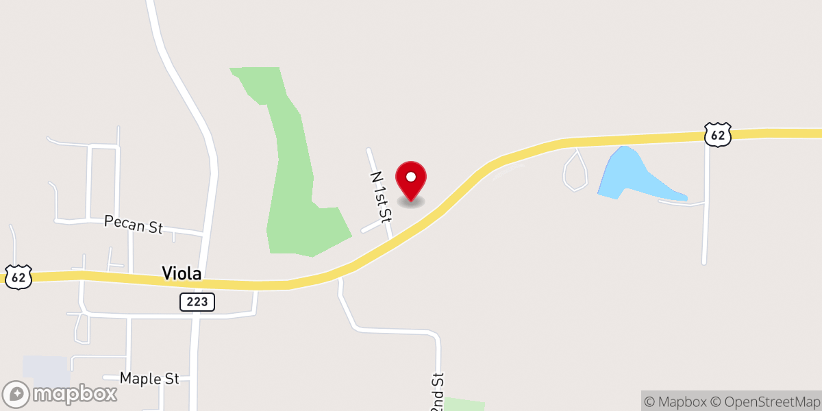 Map showing location of Viola Baptist Church
