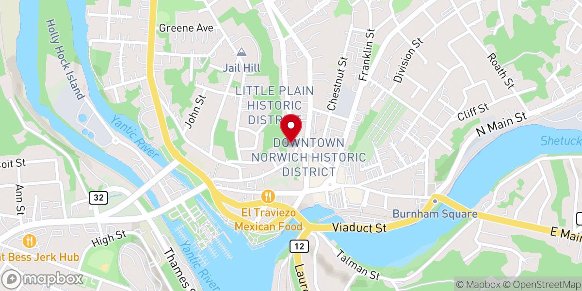 Map showing location of Central Baptist Church