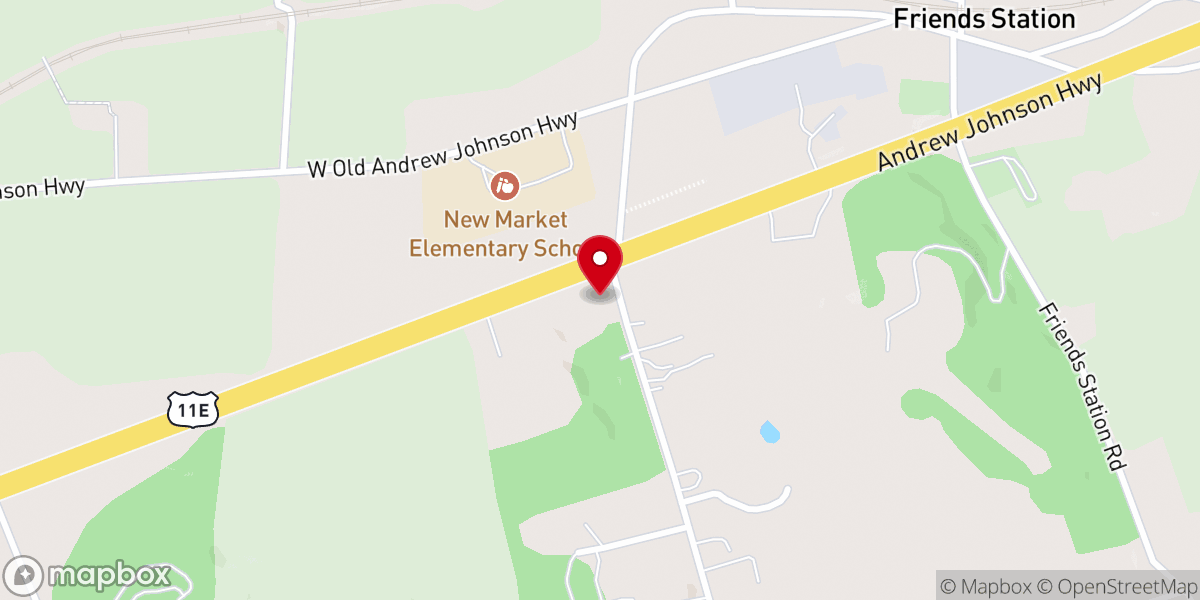 Map showing location of New Market United Methodist Church