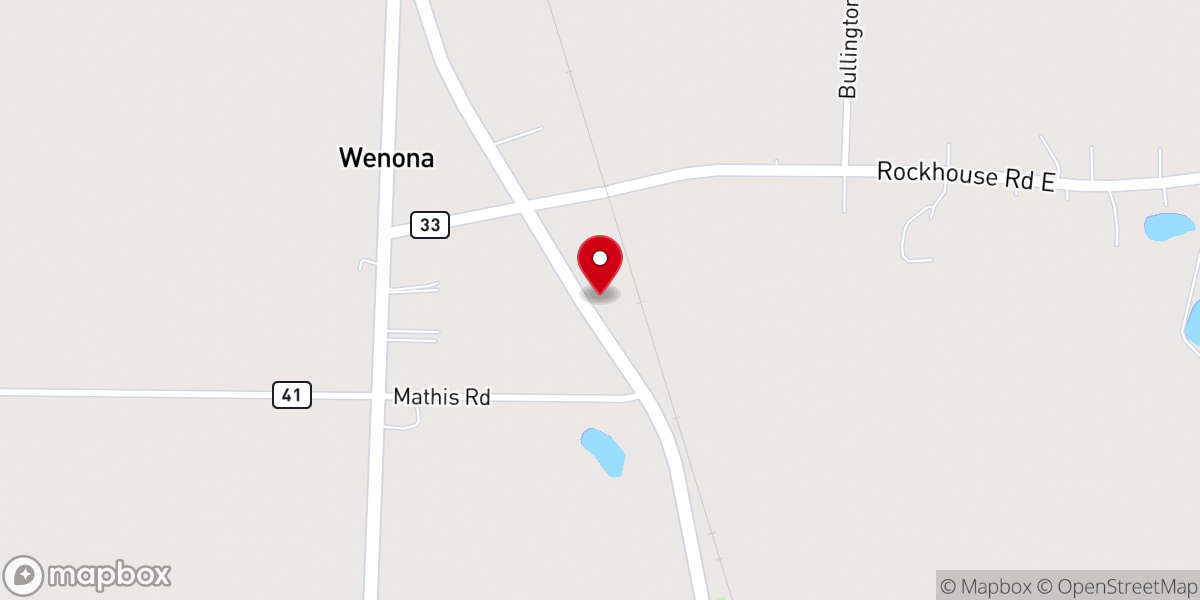 Map showing location of Wenona United Methodist Church