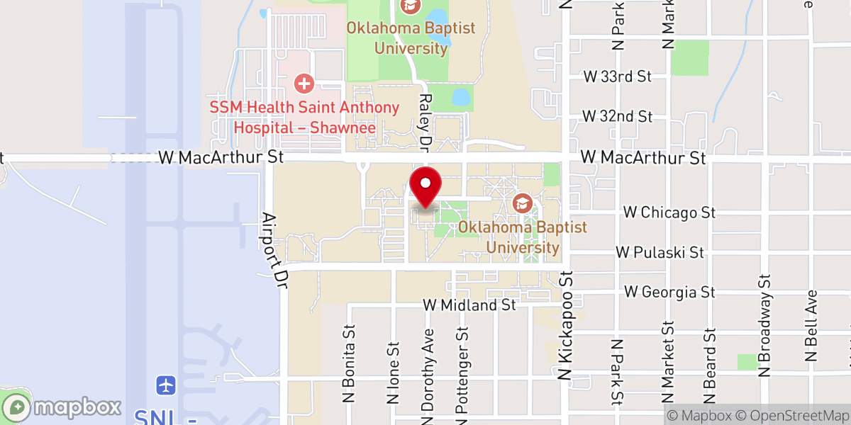 Map showing location of Raley Chapel
