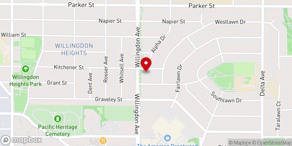 Map showing location of Vancouver Dream Church