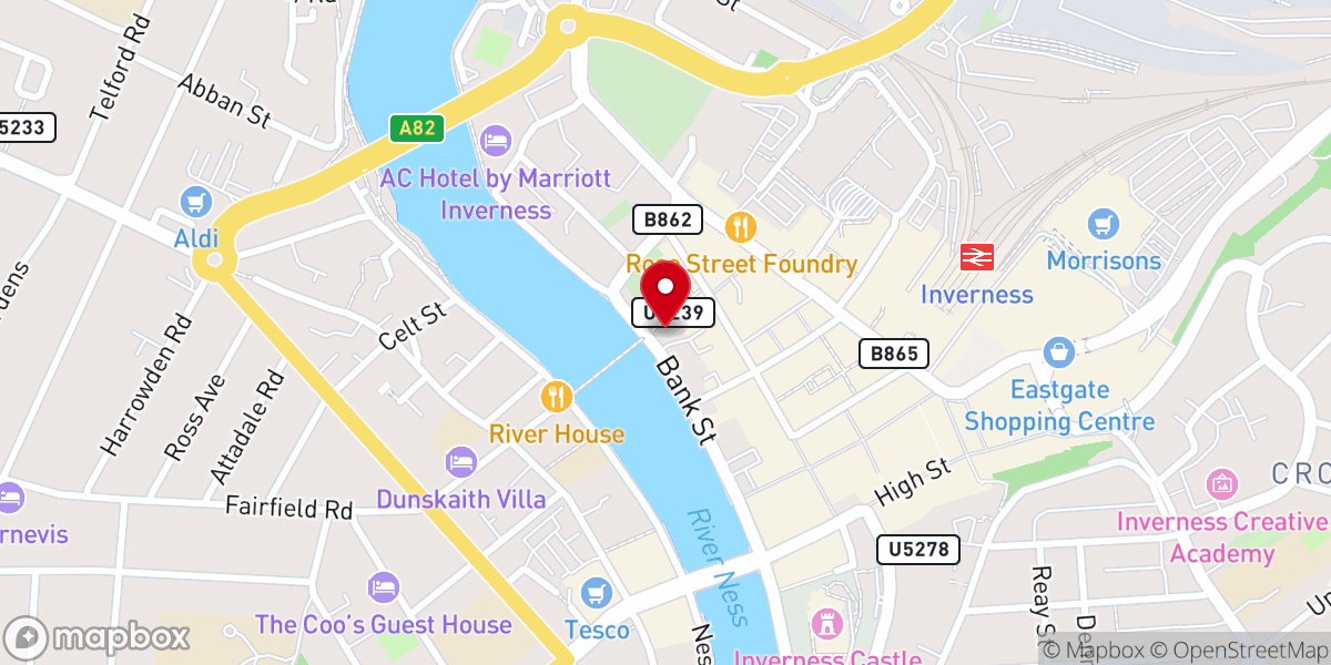 Map showing location of Free Church of Scotland