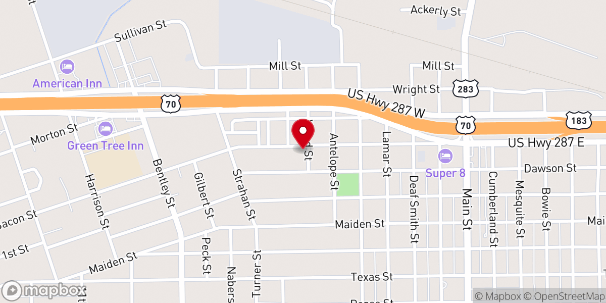 Map showing location of Wood Saint Baptist Church