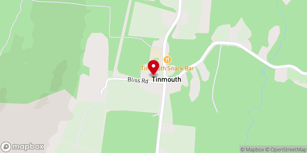 Map showing location of Tinmouth Community Church