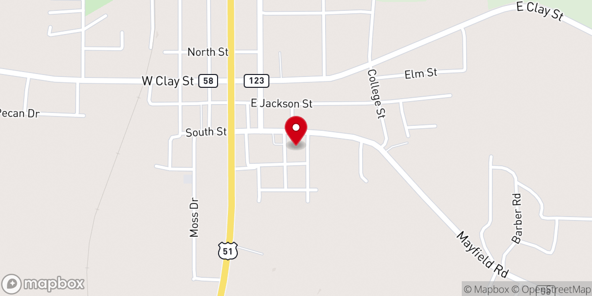 Map showing location of First Baptist Church-Clinton