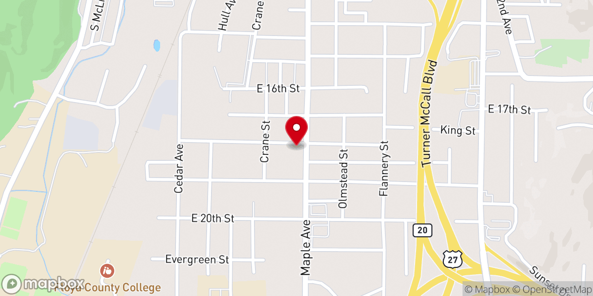 Map showing location of New Life Church