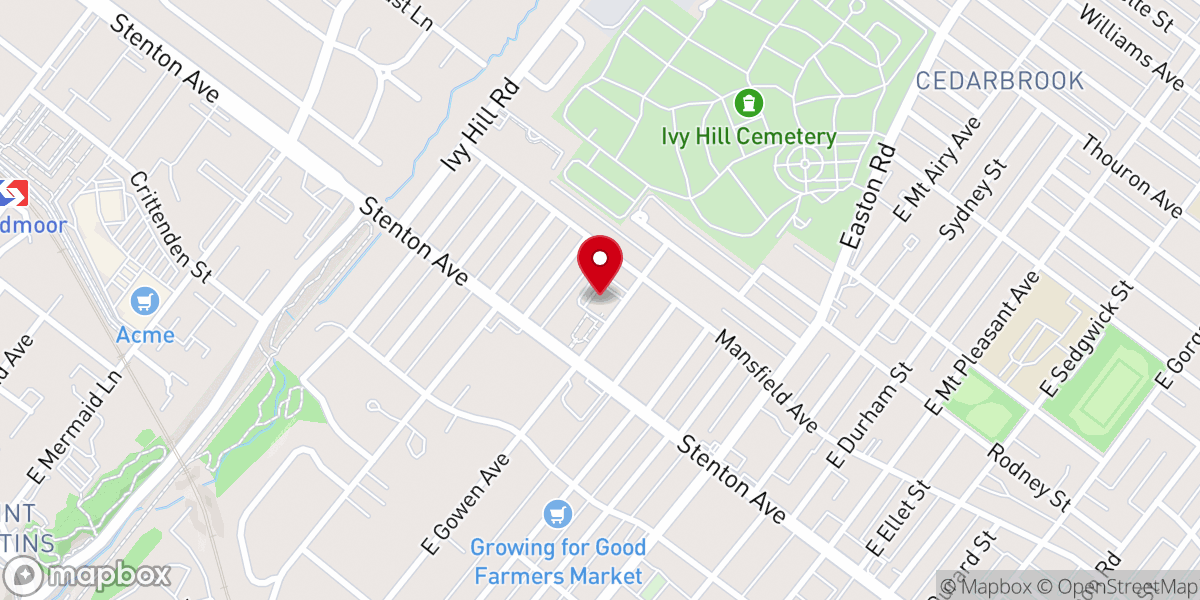 Map showing location of Presbyterian Community Ministries of the Delaware Valley