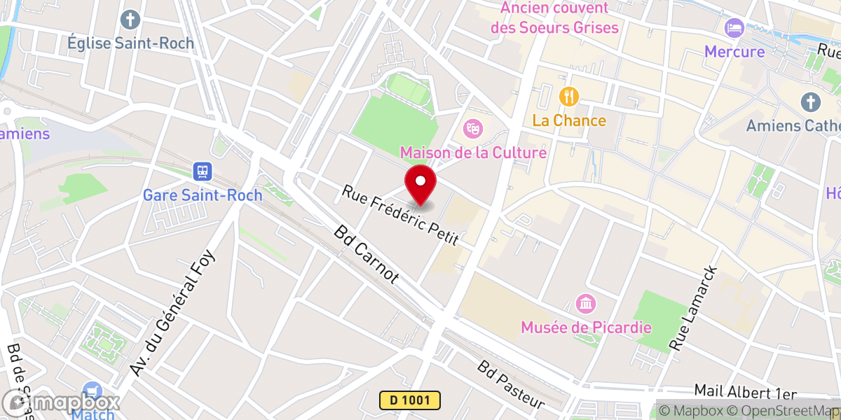 Map showing location of Couvent de la Visitation d'Amiens