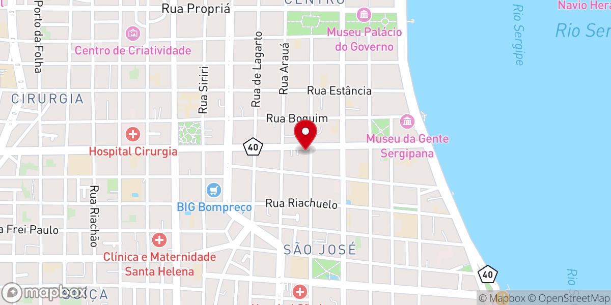 Map showing location of Assembléia de Deus Betel
