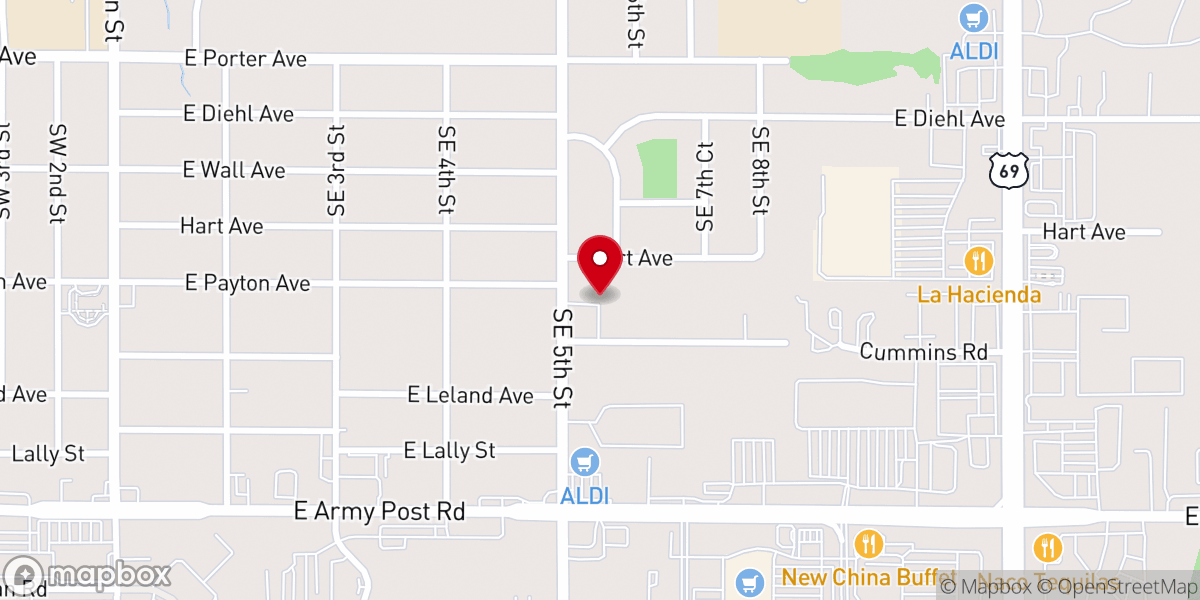 Map showing location of Iowa Des Moines Karen Baptist Church