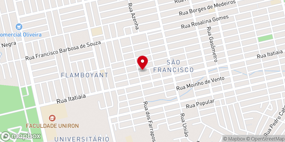 Map showing location of Igreja Batista Nova Luz