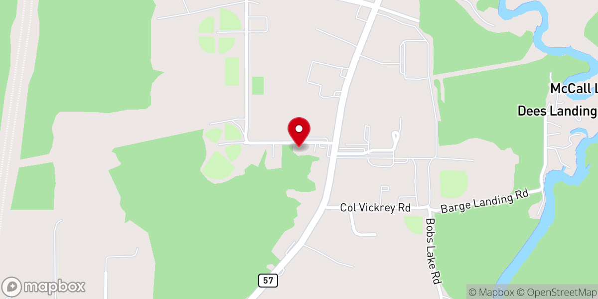 Map showing location of Vancleave Worship Center