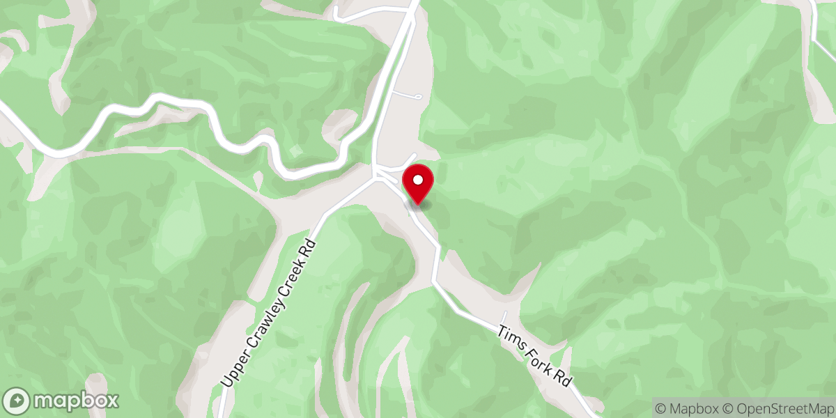 Map showing location of Crawley Creek Church of God