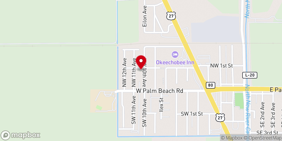 Map showing location of Miracle By Faith Fellowship Hall