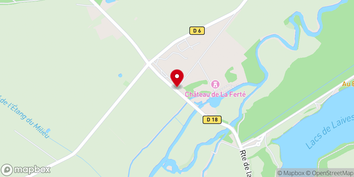 Map showing location of Château de la Ferté