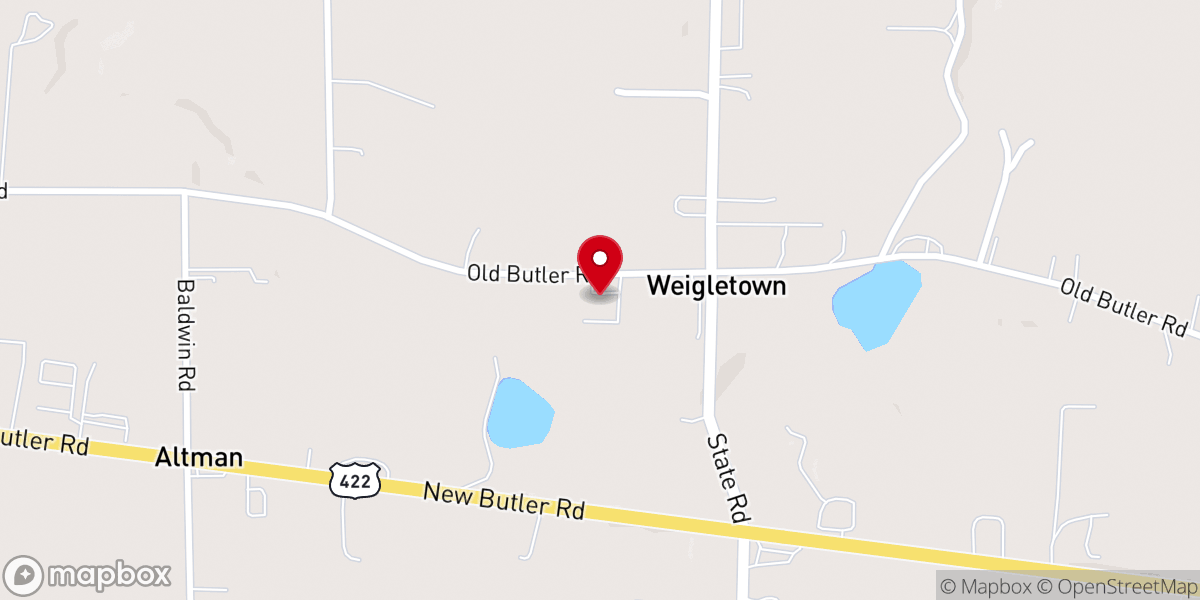 Map showing location of Faith Country Chapel