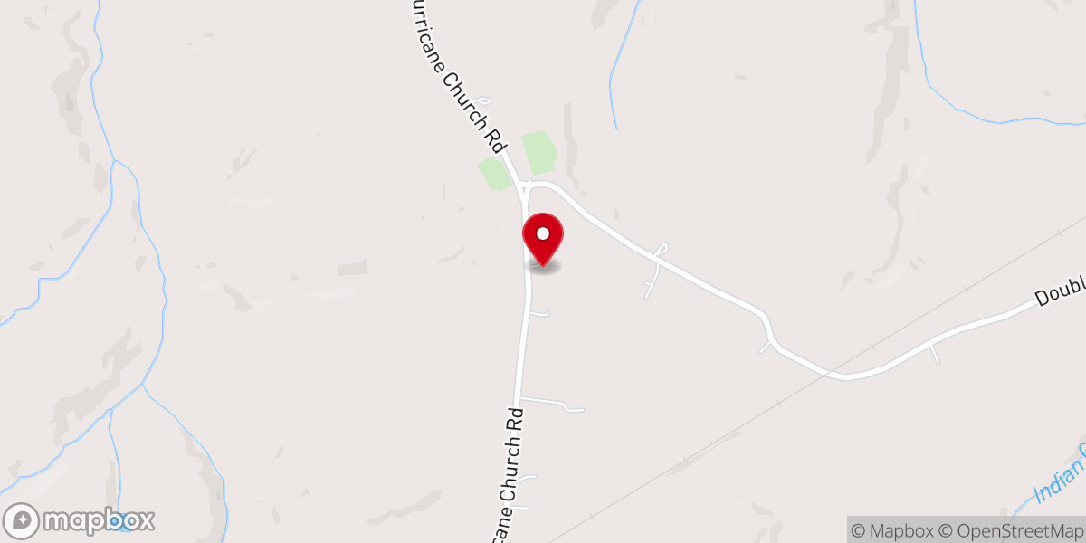 Map showing location of Hurricane Baptist Church