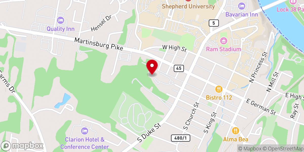 Map showing location of St. Agnes Catholic Church