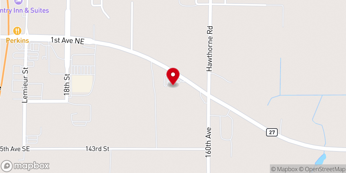 Map showing location of Falls Ballroom Wedding, Banquet & Catering Services