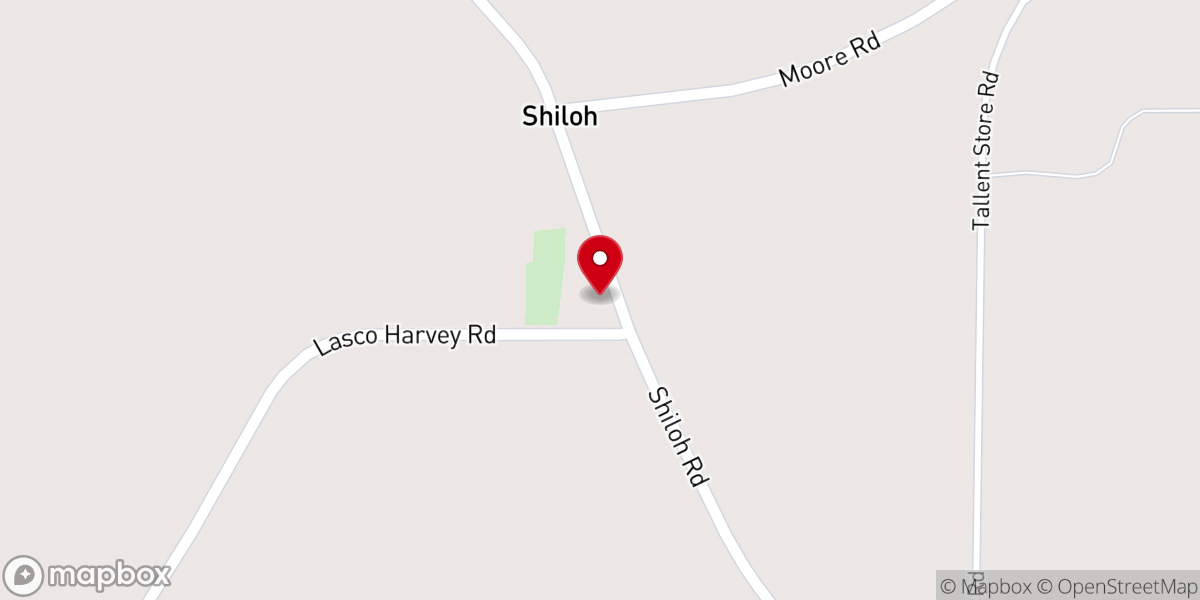 Map showing location of Shiloh Baptist Church