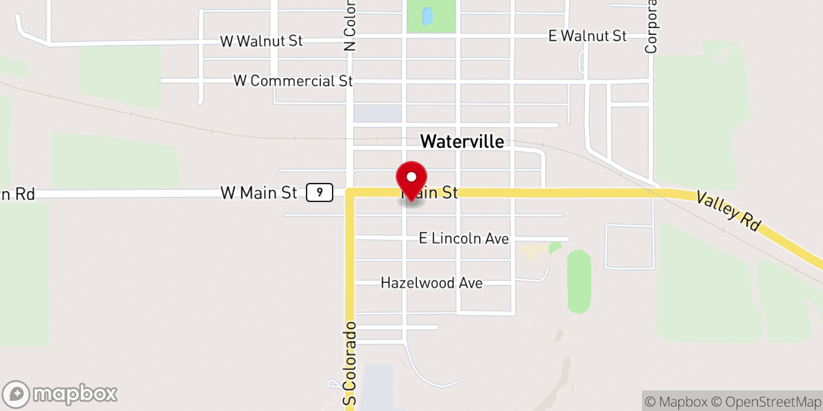 Map showing location of Waterville United Methodist Church