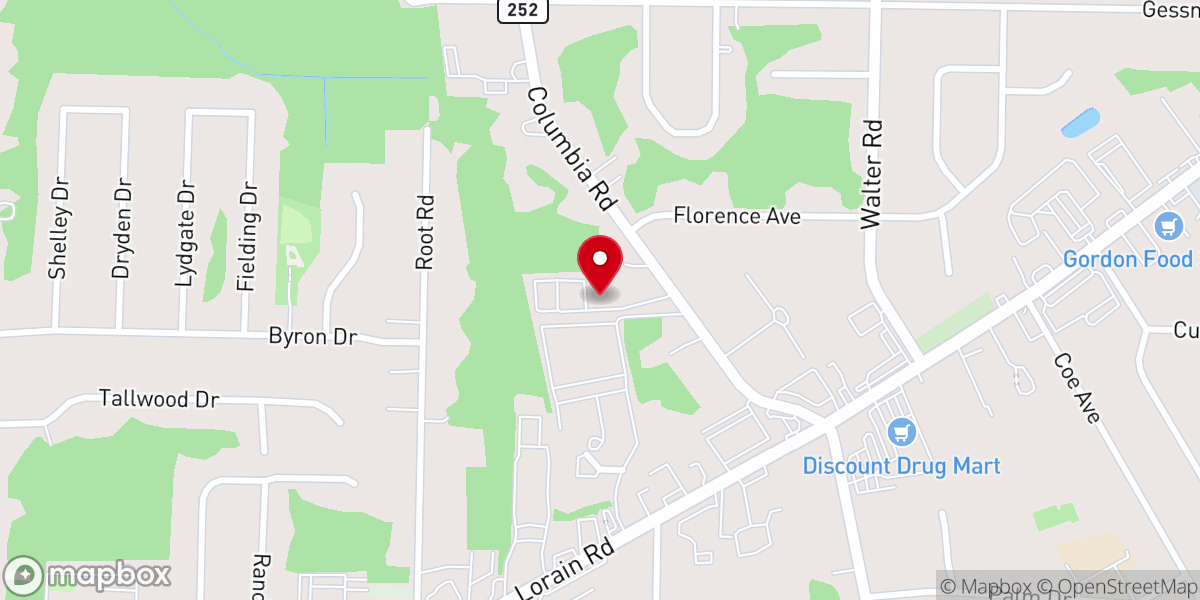Map showing location of Columbia Road Baptist Church