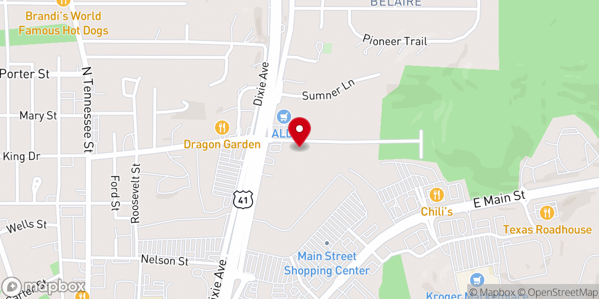 Map showing location of Alexander Chapel United Methodist