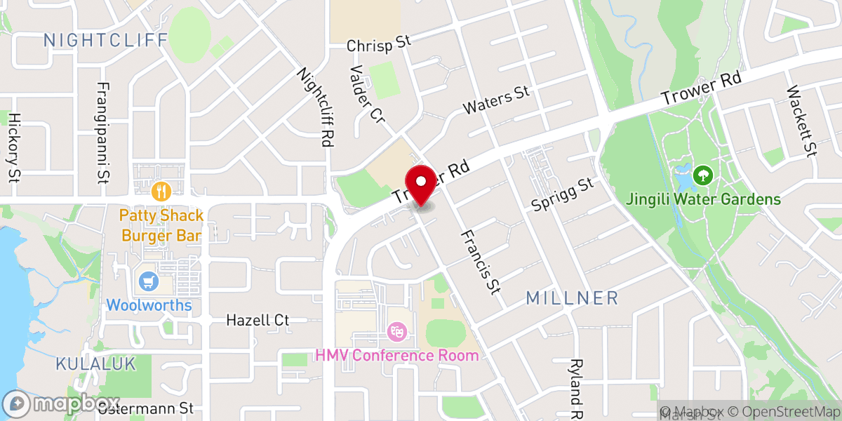 Map showing location of St Peter's Anglican Church