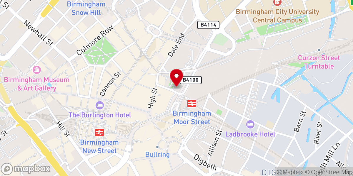 Map showing location of The Church at Carrs Lane