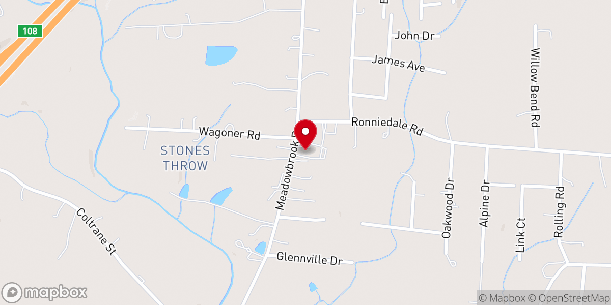 Map showing location of New Heights Baptist Church
