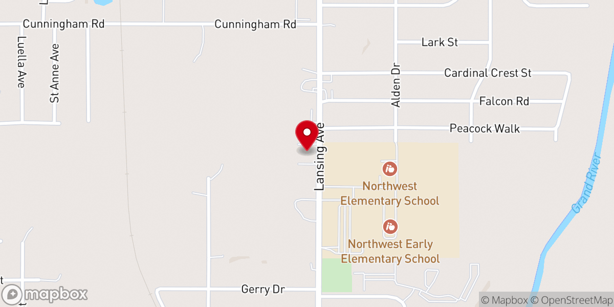 Map showing location of Lansing Avenue Baptist Church