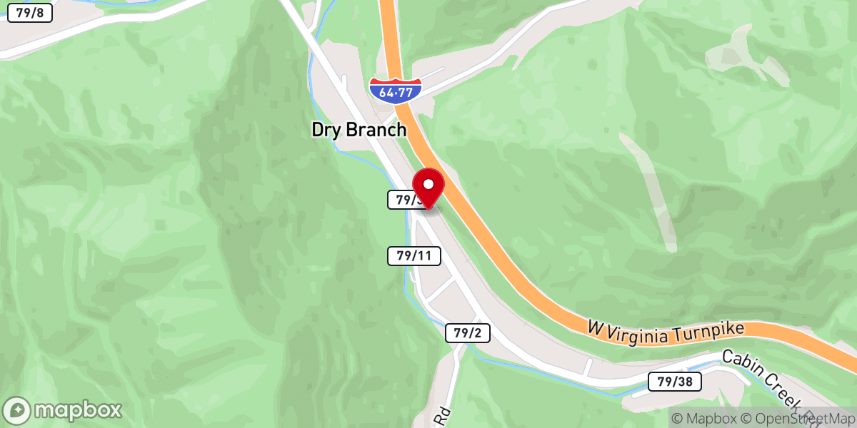 Map showing location of Dry Branch Independent Missionary Baptist Church