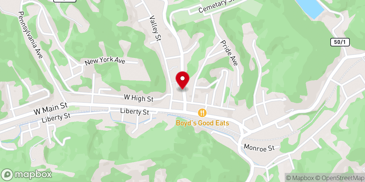 Map showing location of Church of God Seventh Day