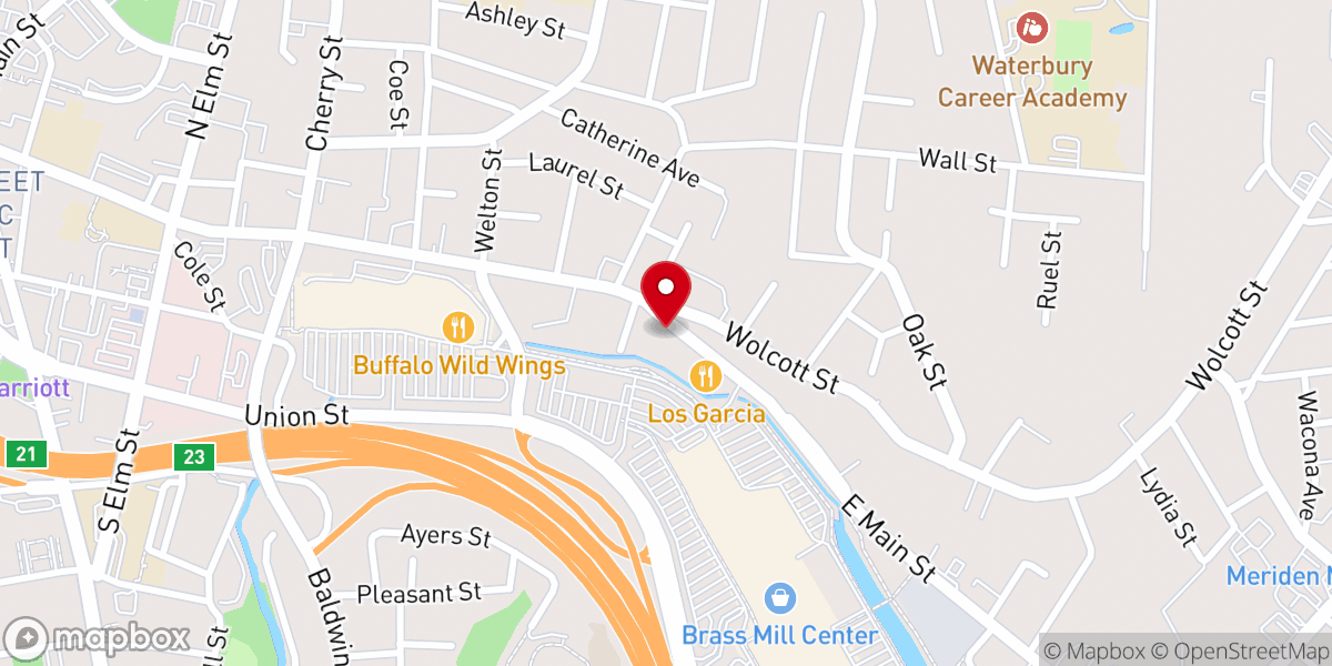 Map showing location of Greater Waterbury Interfaith