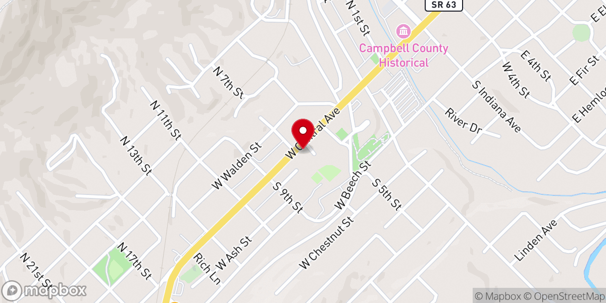 Map showing location of First Baptist Church