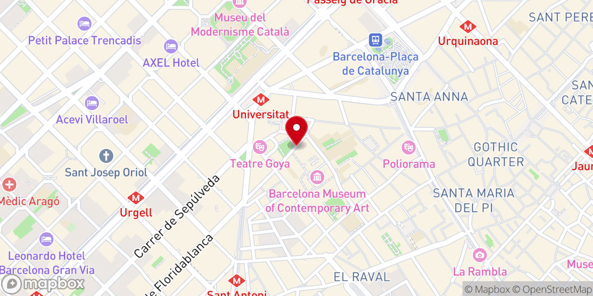 Map showing location of Iglesia de Santa María de Montealegre de Barcelona
