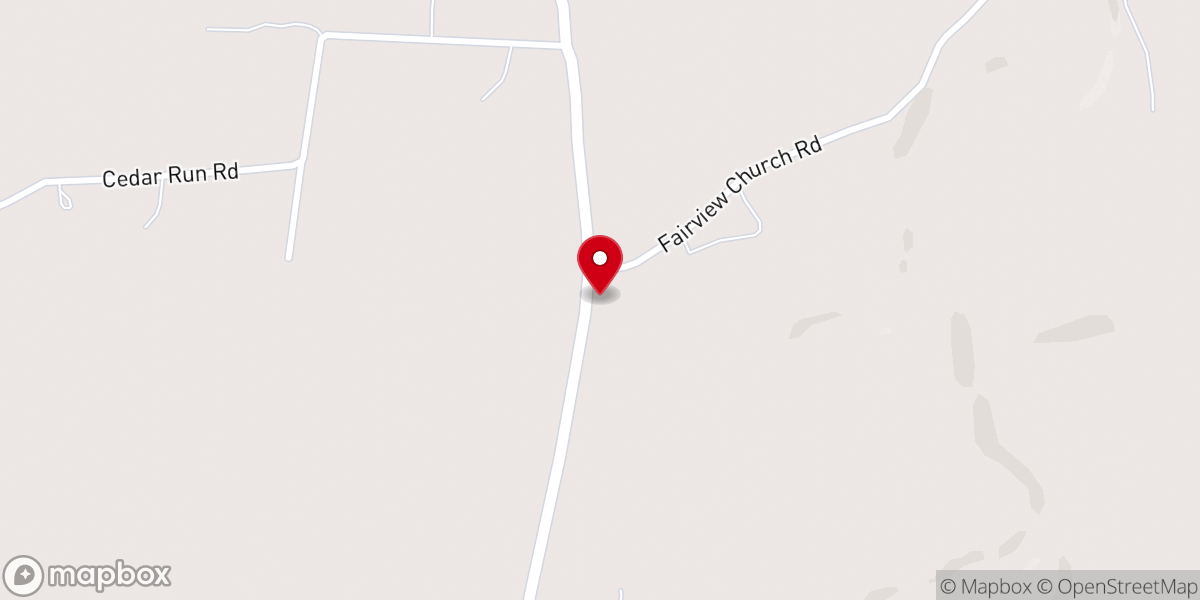 Map showing location of Fairview Church