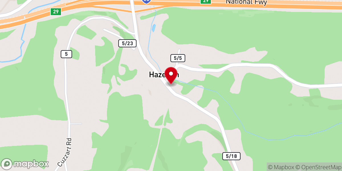 Map showing location of Hazelton Covenant Brethren Church