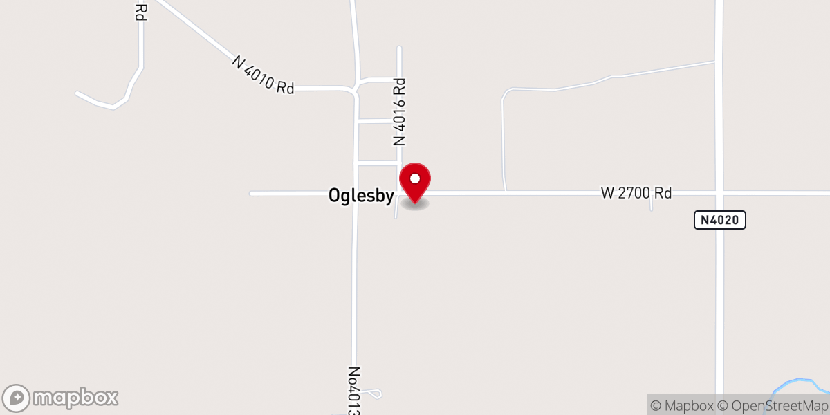 Map showing location of Oglesby Assembly of God