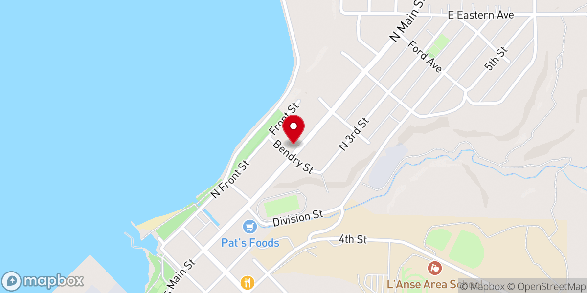 Map showing location of L'Anse Methodist Church