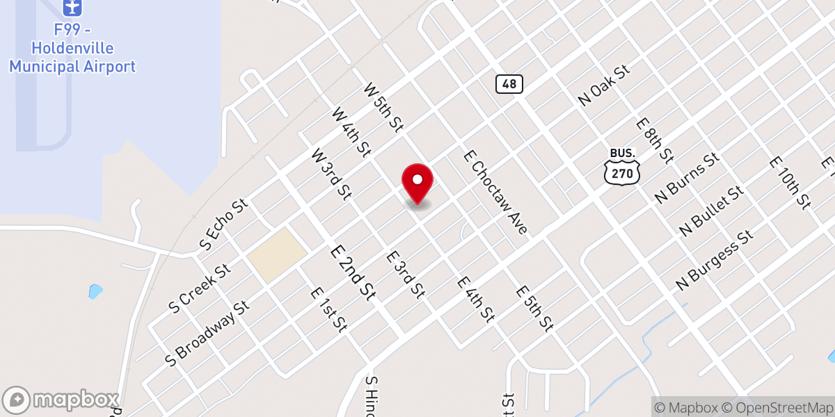 Map showing location of Church of the Nazarene