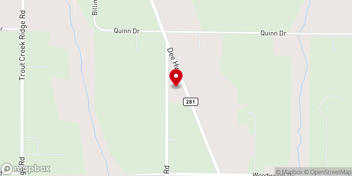 Map showing location of Mountain View Baptist Church