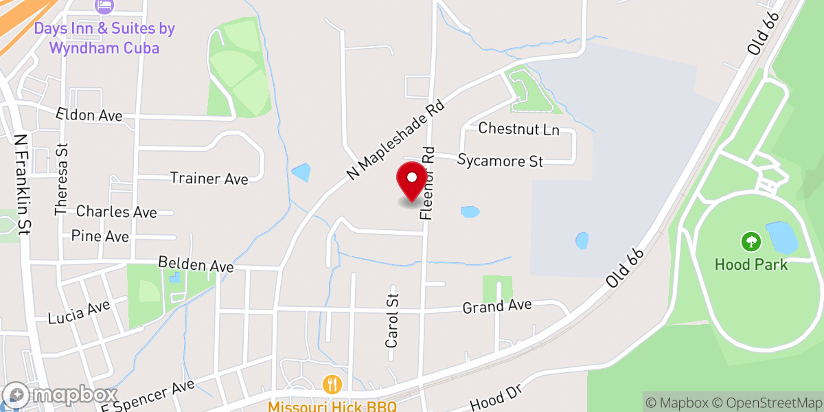 Map showing location of Calvary Assembly of God Church