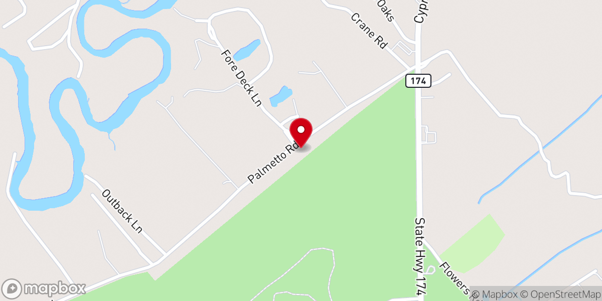 Map showing location of Edisto Island United Methodist Church