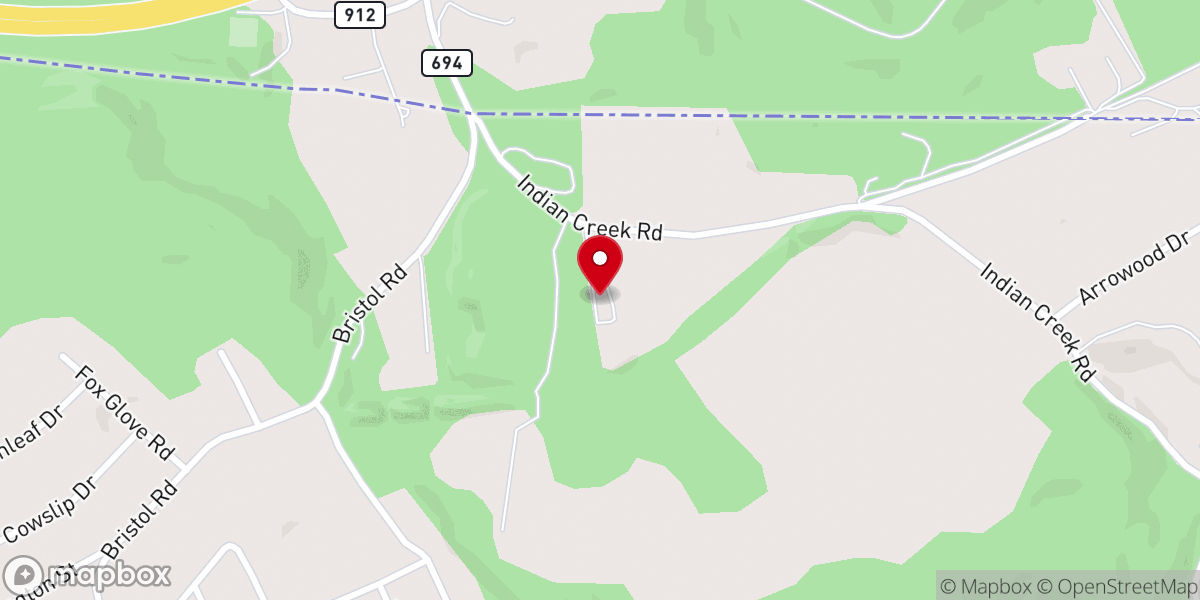 Map showing location of Indian Creek Missionary Baptist Church