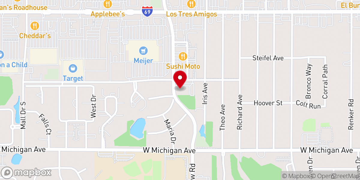 Map showing location of Lansing First Church of The Nazarene