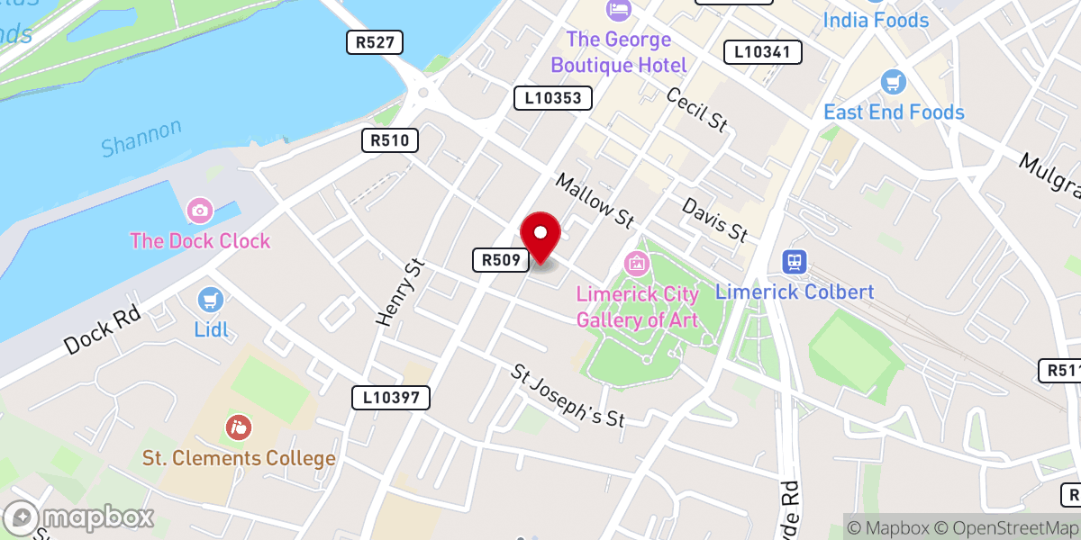 Map showing location of River Church Limerick