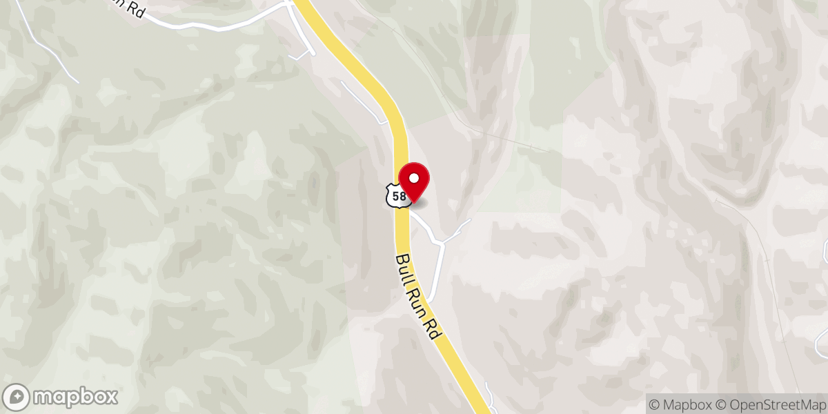 Map showing location of First Freewill Baptist Church of Bull Run